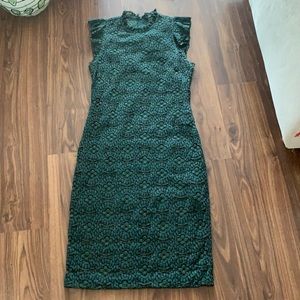 Zara Forest Green Lace Dress Lined - L but fits more like an M, even a curvy S